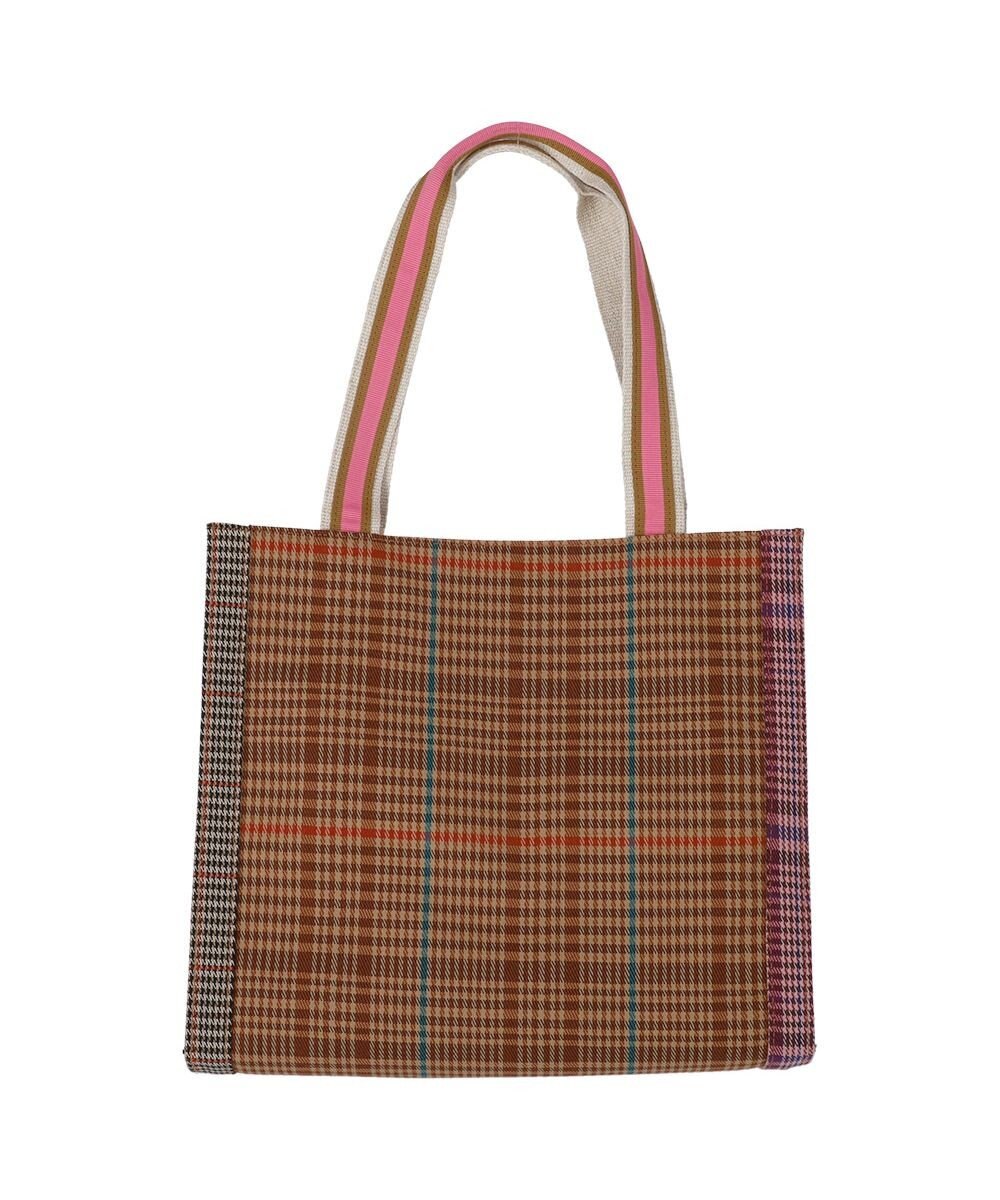 tsumori chisato CARRY フレームチェックキラネコ トートバッグ 