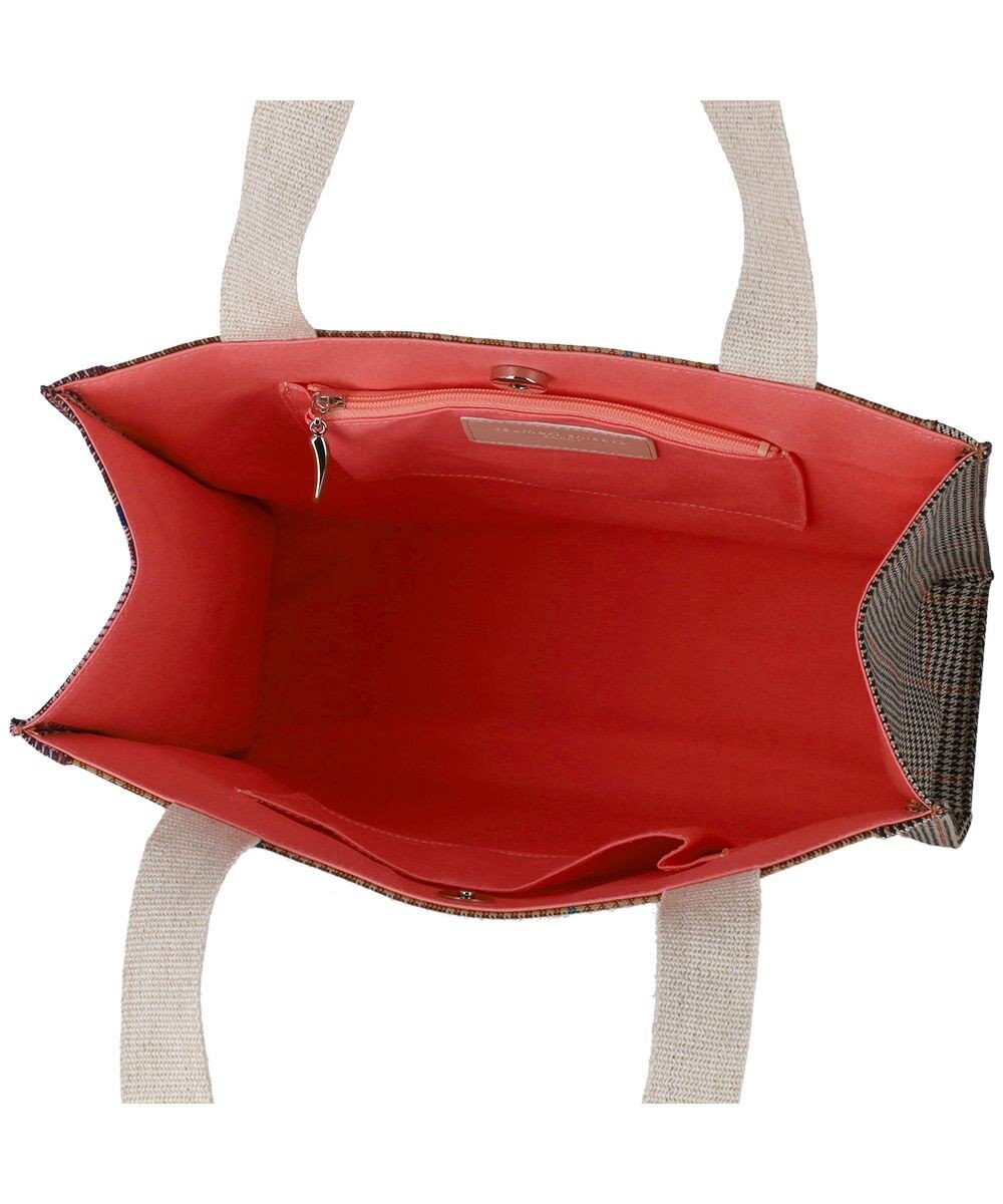 tsumori chisato CARRY フレームチェックキラネコ トートバッグ 