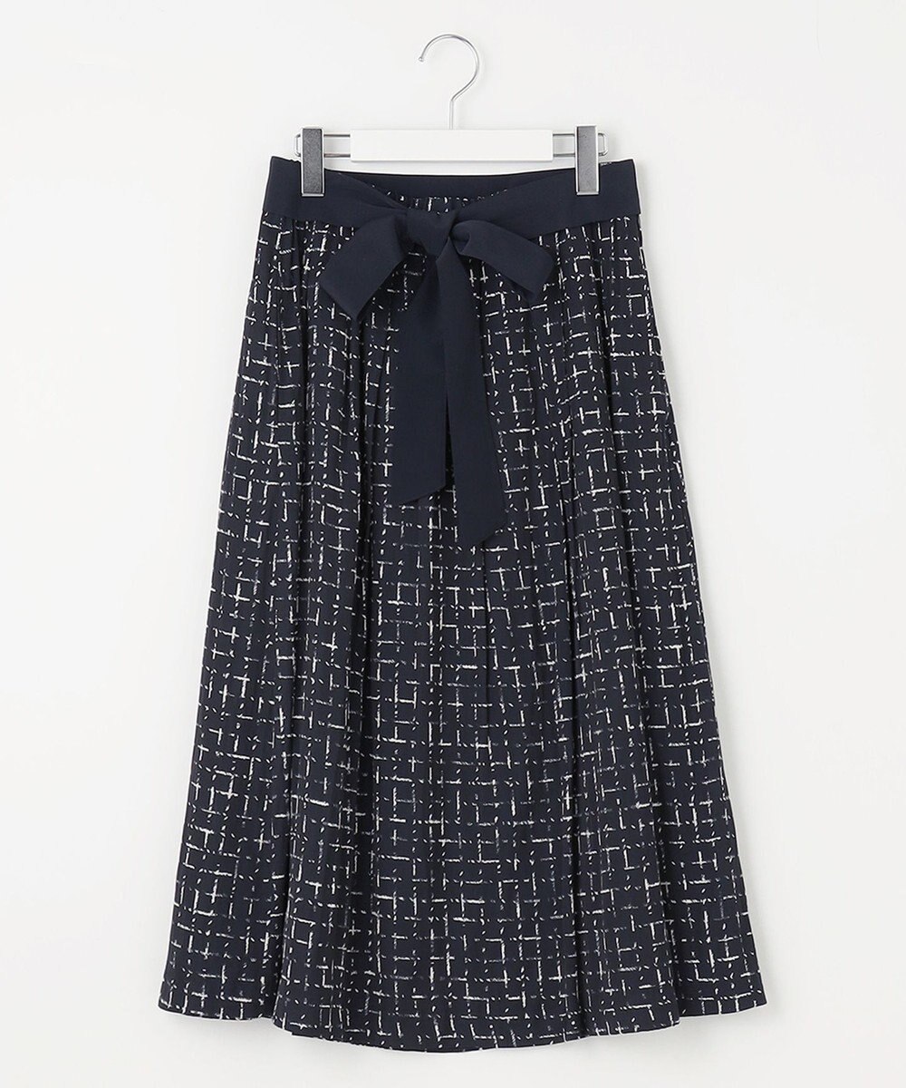 自由区 【セットアップ対応・ウエストゴム】スクラッチチェックプリント スカート 