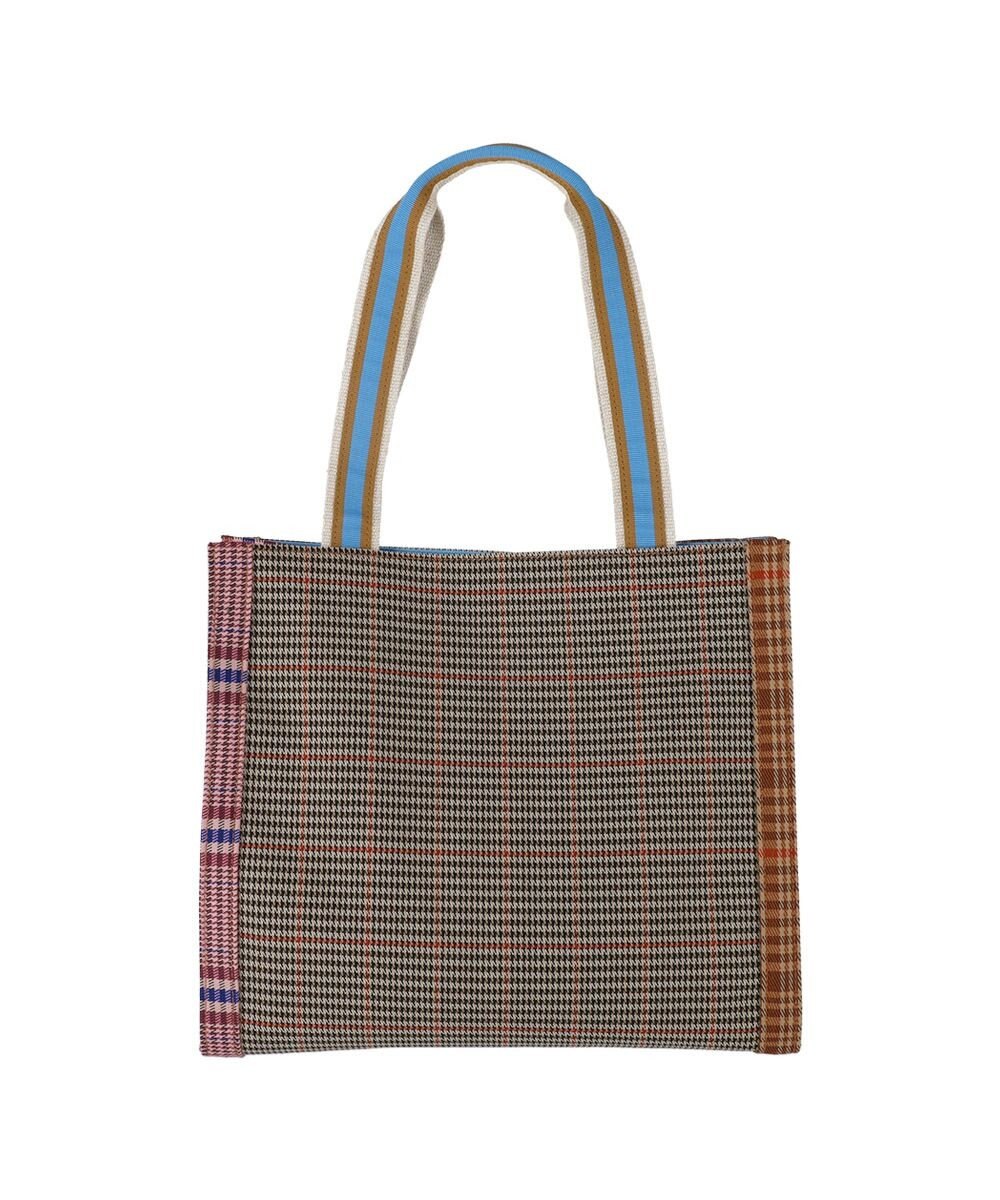 tsumori chisato CARRY フレームチェックキラネコ トートバッグ 
