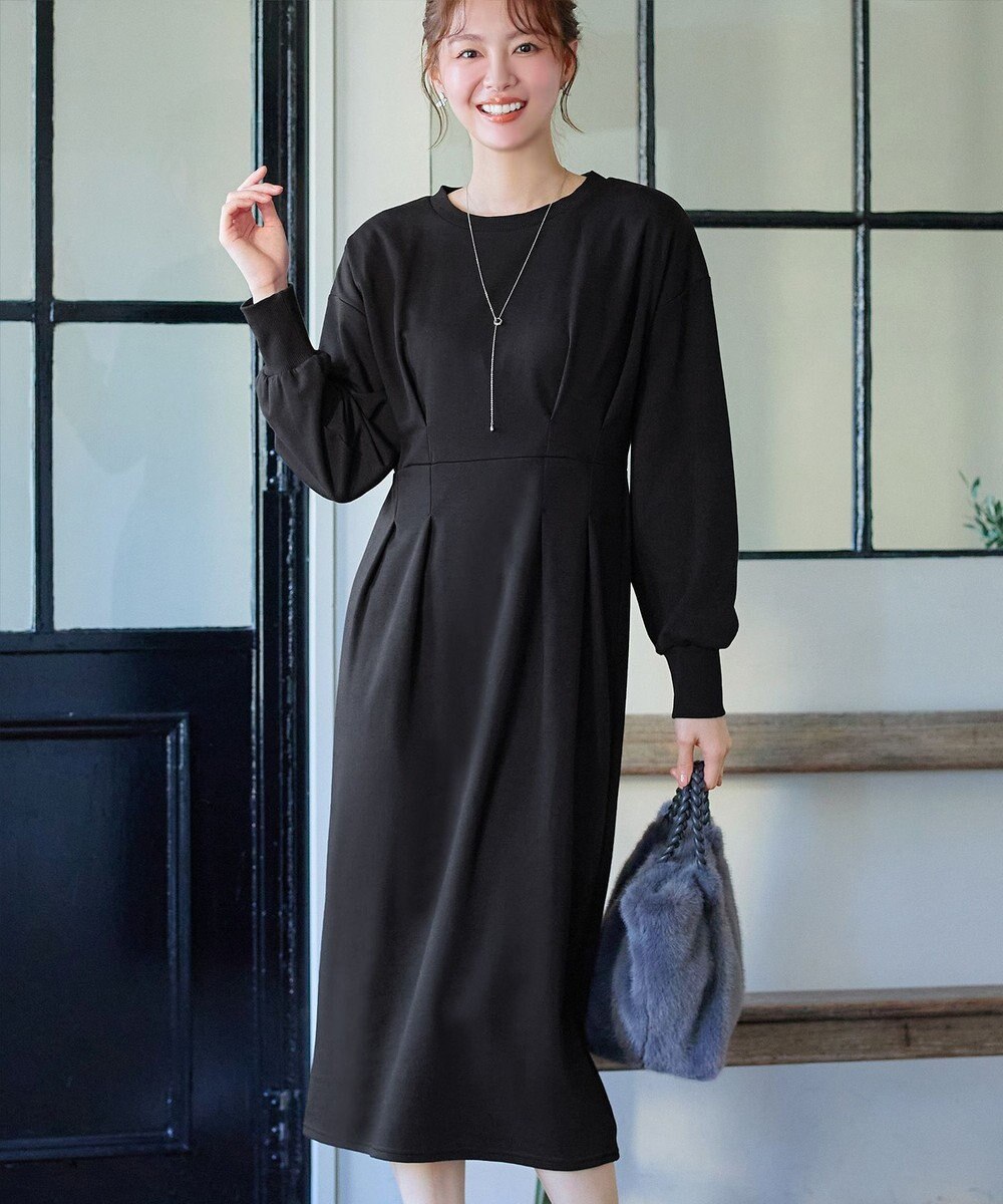 Tiaclasse L 【吸水発熱 / 静電気防止】ポンチタックワンピース 