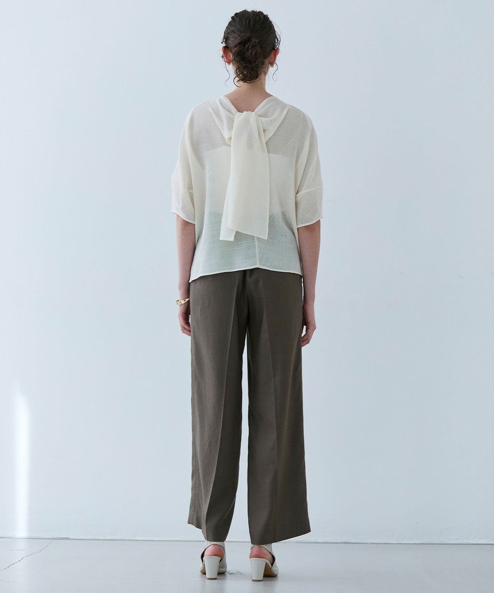 BEIGE， 【洗える】CAROLE / リネンライクフルレングスワイドパンツ 