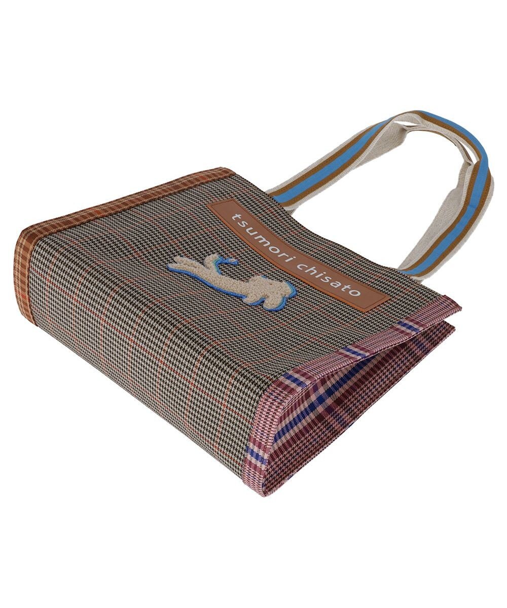 tsumori chisato CARRY フレームチェックキラネコ トートバッグ 