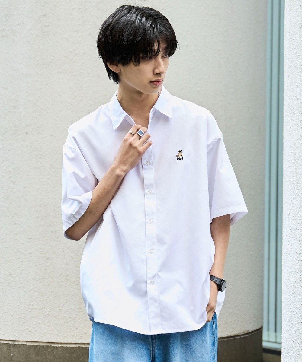 WEGO 【シワになりにくい】イージーケアオックスフォードワンポイントシャツ（S） 