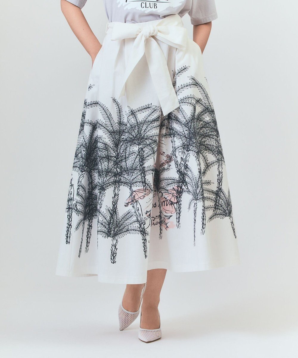 GRACE CONTINENTAL プラージュプリントタックスカート 