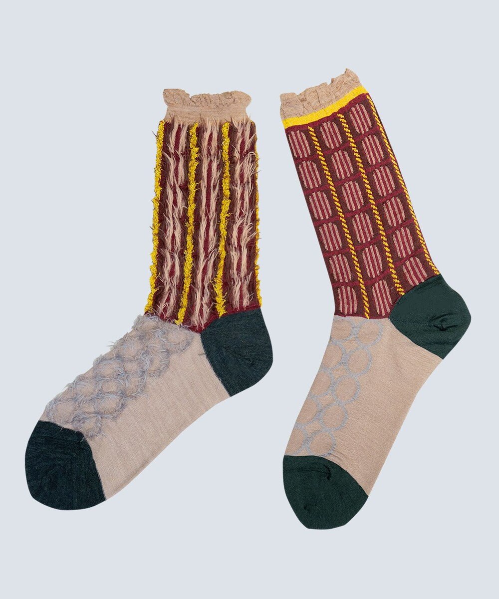 COQ BAMBI DOTS リバーシブルファーソックス 