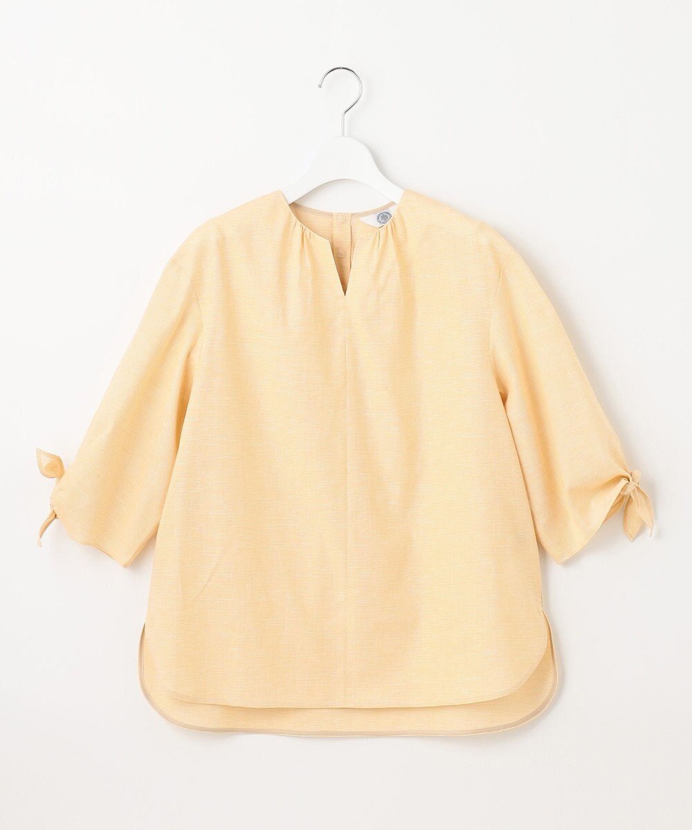 J.PRESS LADIES S 【洗える・吸水】 BEZピンチェック キーネック ブラウス 