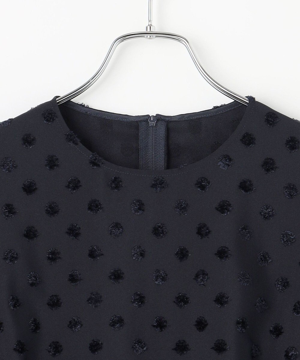 #Newans 【洗濯機可】ジャガ―ドドットペプラムブラウス 