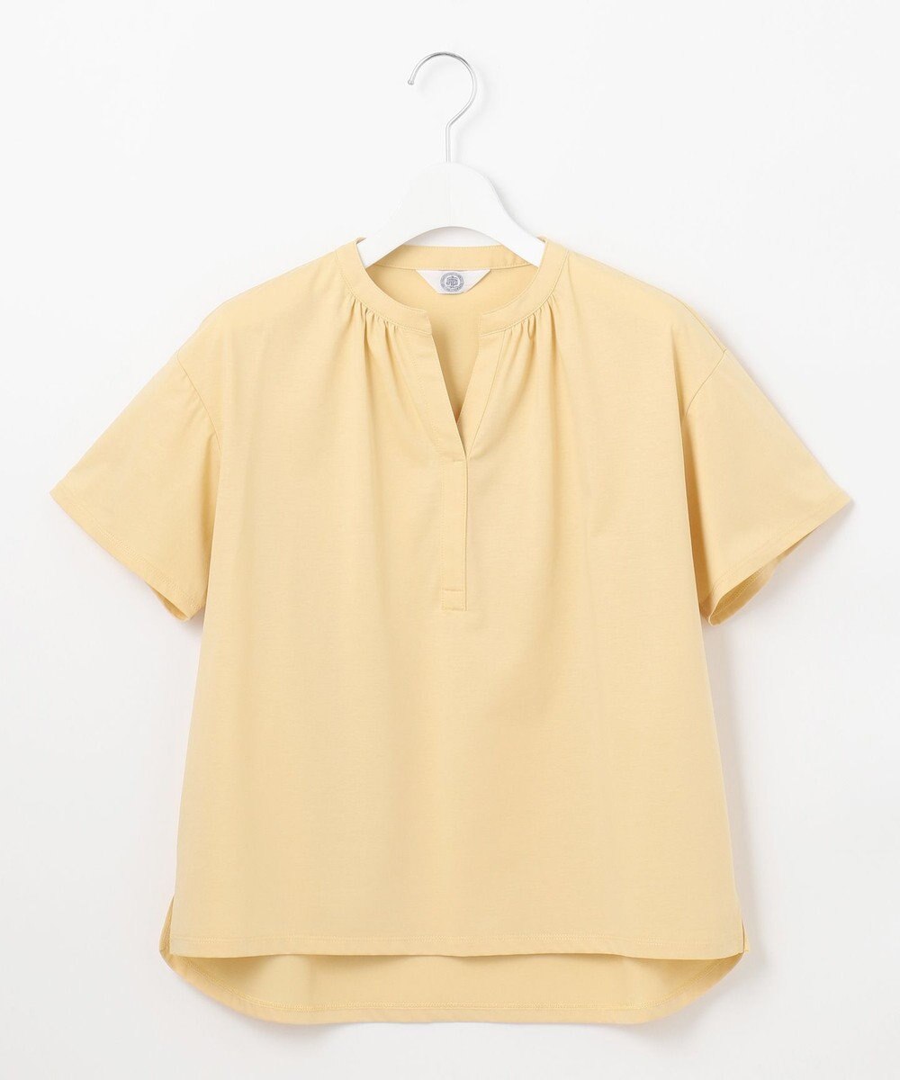 J.PRESS LADIES 【洗える・接触冷感】プレーティングジャージー バンドカラー カットソー 