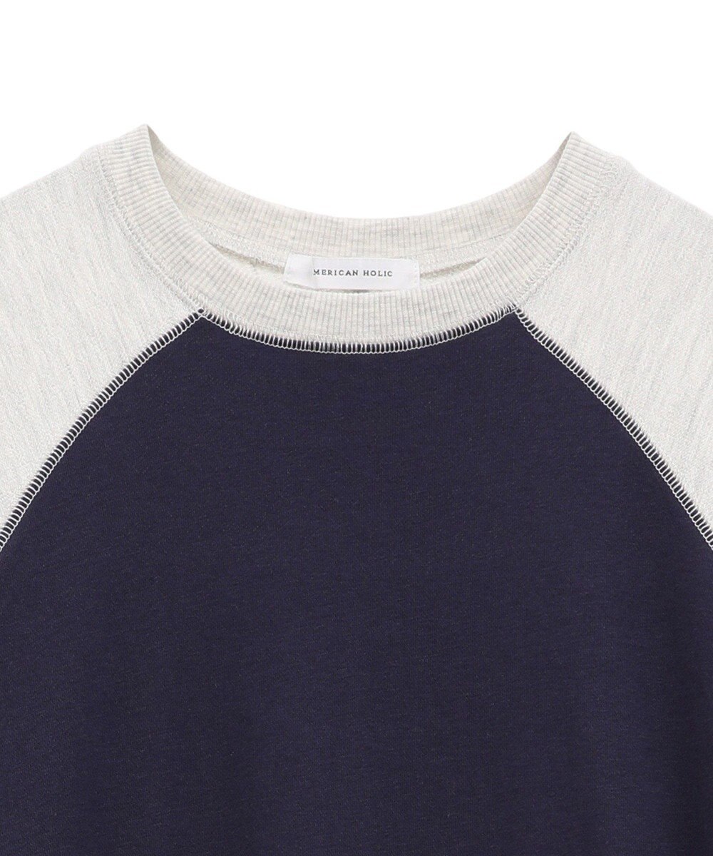 AMERICAN HOLIC 異素材ラグランスリーブロングワンピース 
