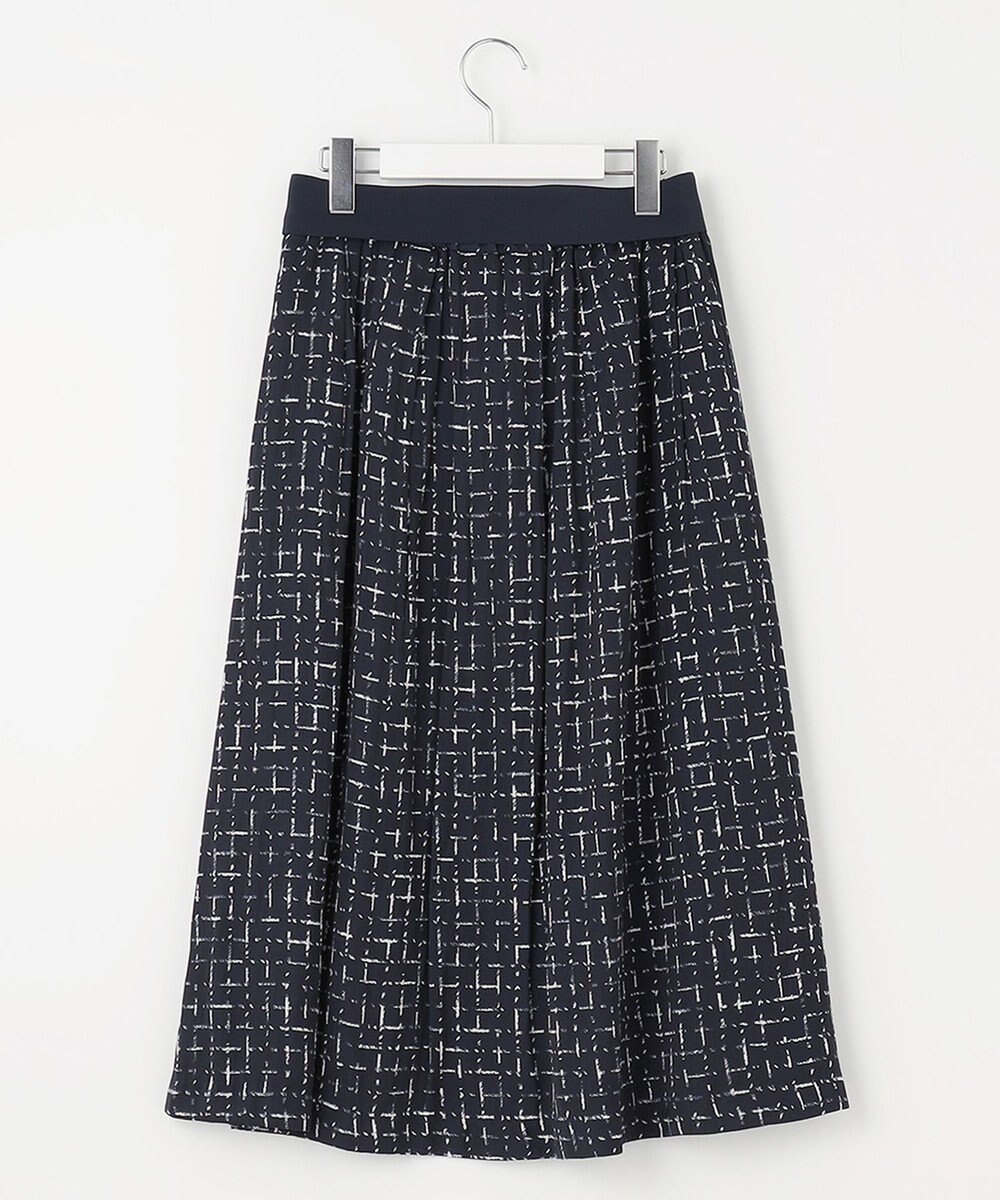 自由区 【セットアップ対応・ウエストゴム】スクラッチチェックプリント スカート 