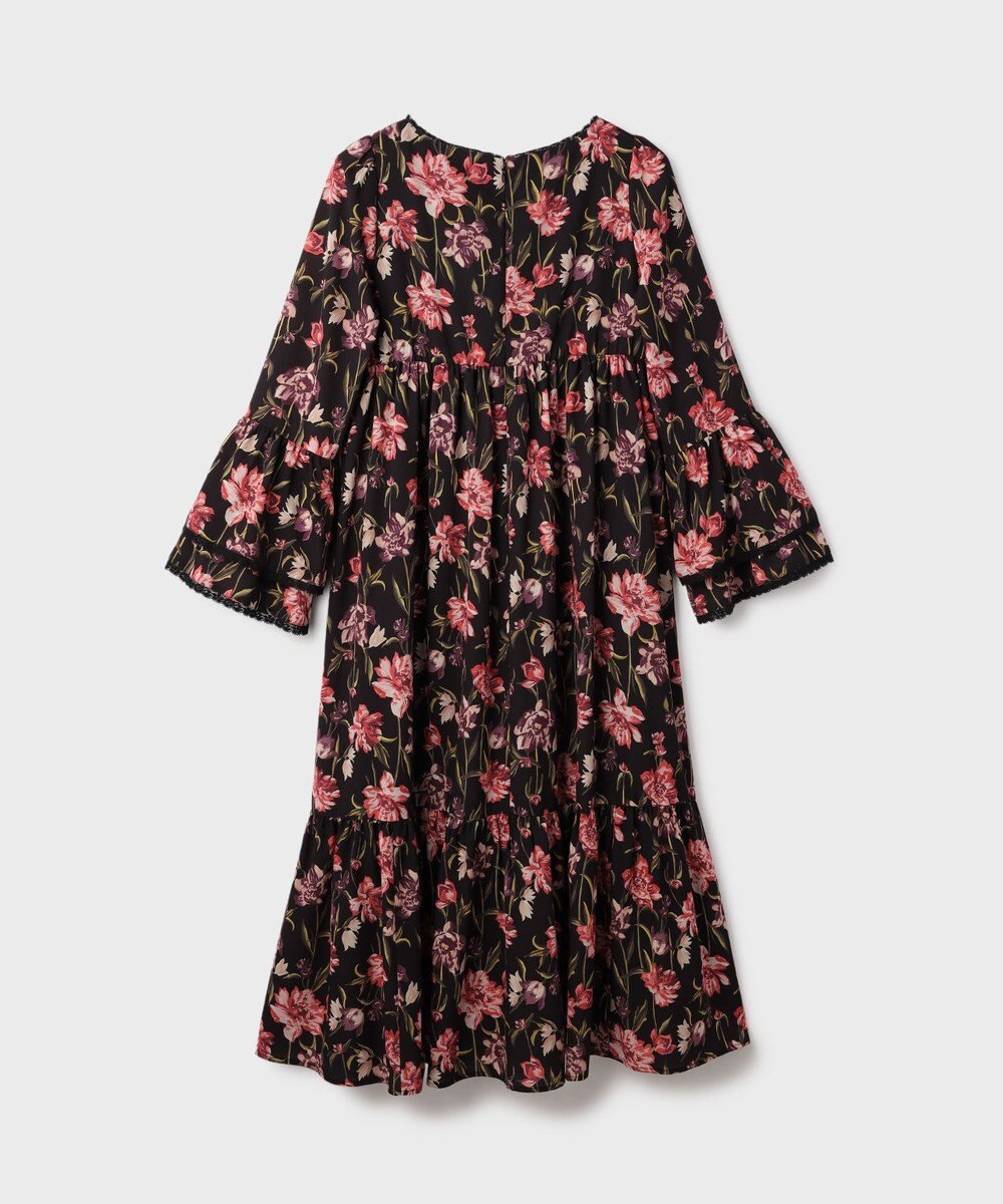 GRACE CONTINENTAL ボタニカルプリントティアードワンピース 