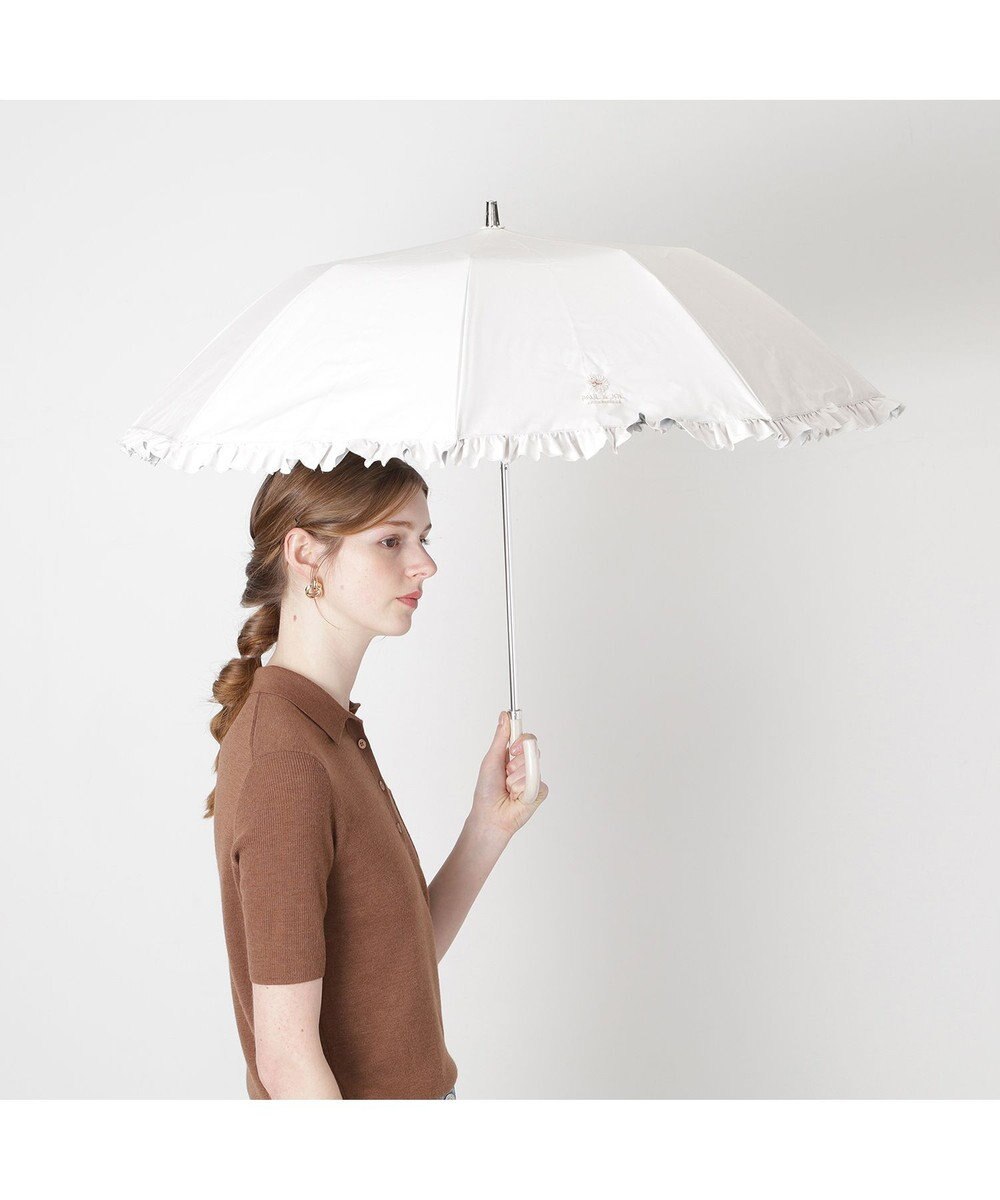 MOONBAT 【晴雨兼用折りたたみ日傘】ポール & ジョー (PAUL & JOE ACCESSOIRES) クリザンテームワンポイントフリル 一級遮光99.99% 遮熱 UV 晴雨兼用 