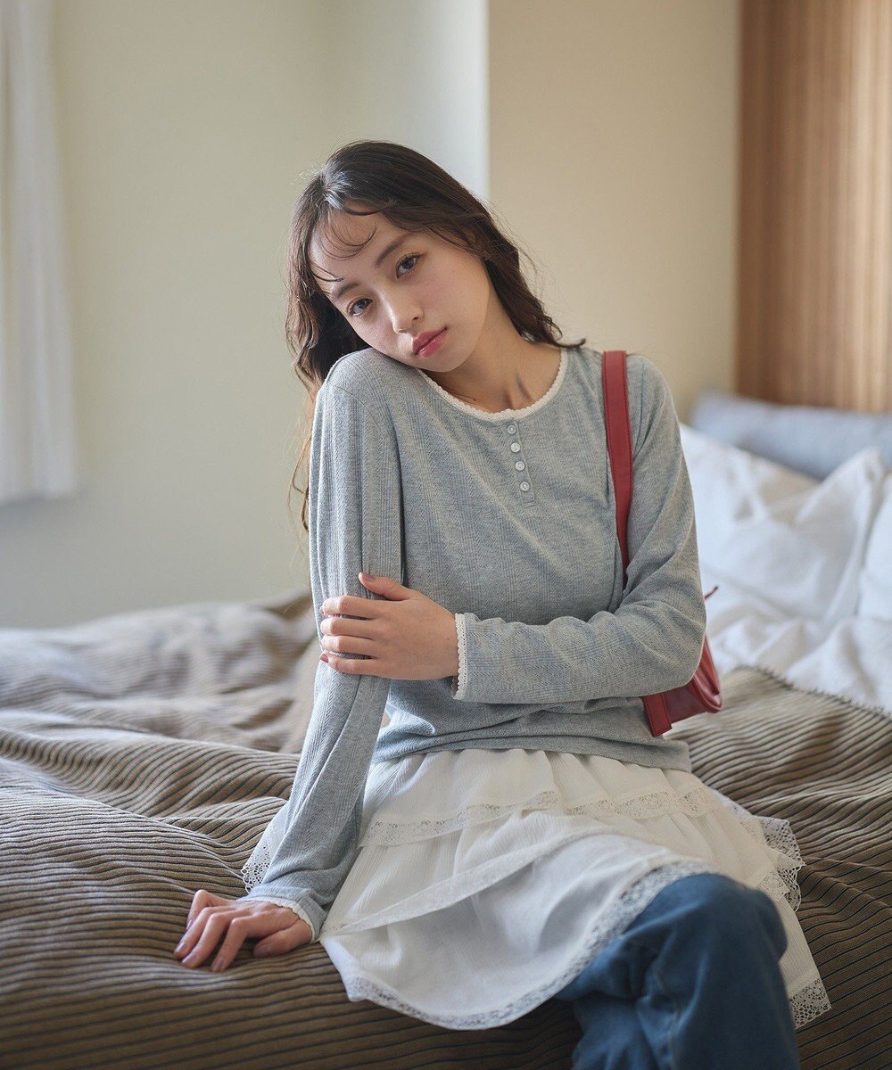 earth music&ecology 【WEB限定】アイレットジャカードタイトプルオーバー 