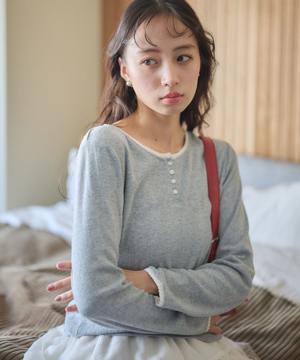 earth music&ecology 【WEB限定】アイレットジャカードタイトプルオーバー 