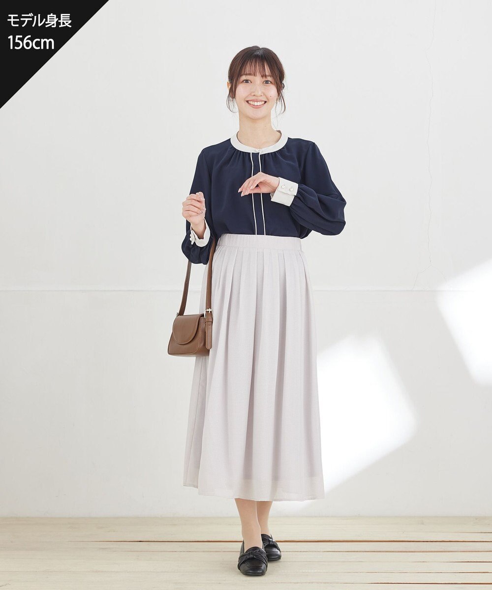 Tiaclasse L 【セットアップ対応】シアーチェックフレアスカート 