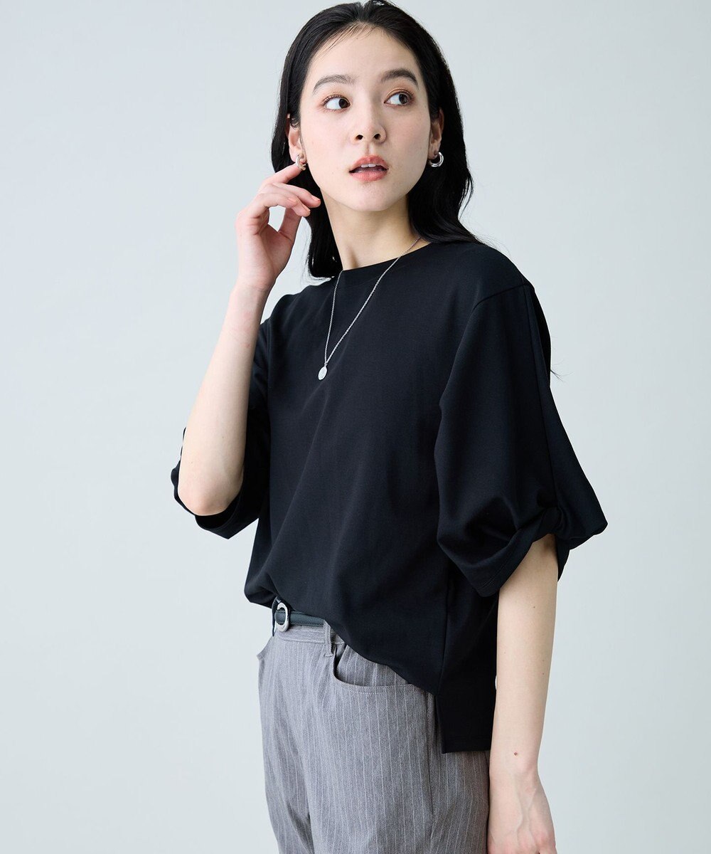 ANY ツイストスリーブボーダートップス 