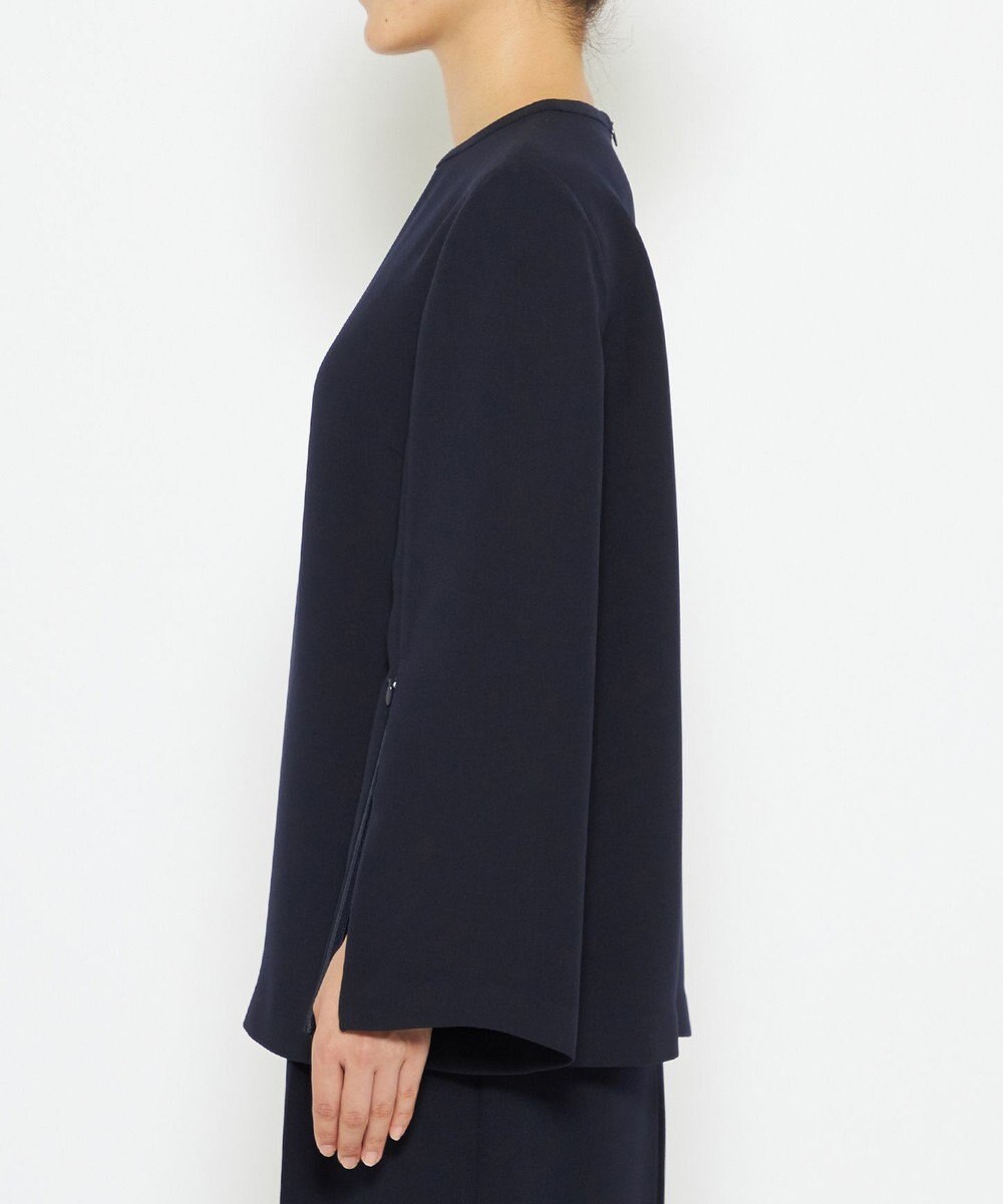 uncrave 【防シワ・洗濯機洗い可】ウォッシャブルダブルクロス スリットスリーブ ブラウス（uncrave STANDARD） 