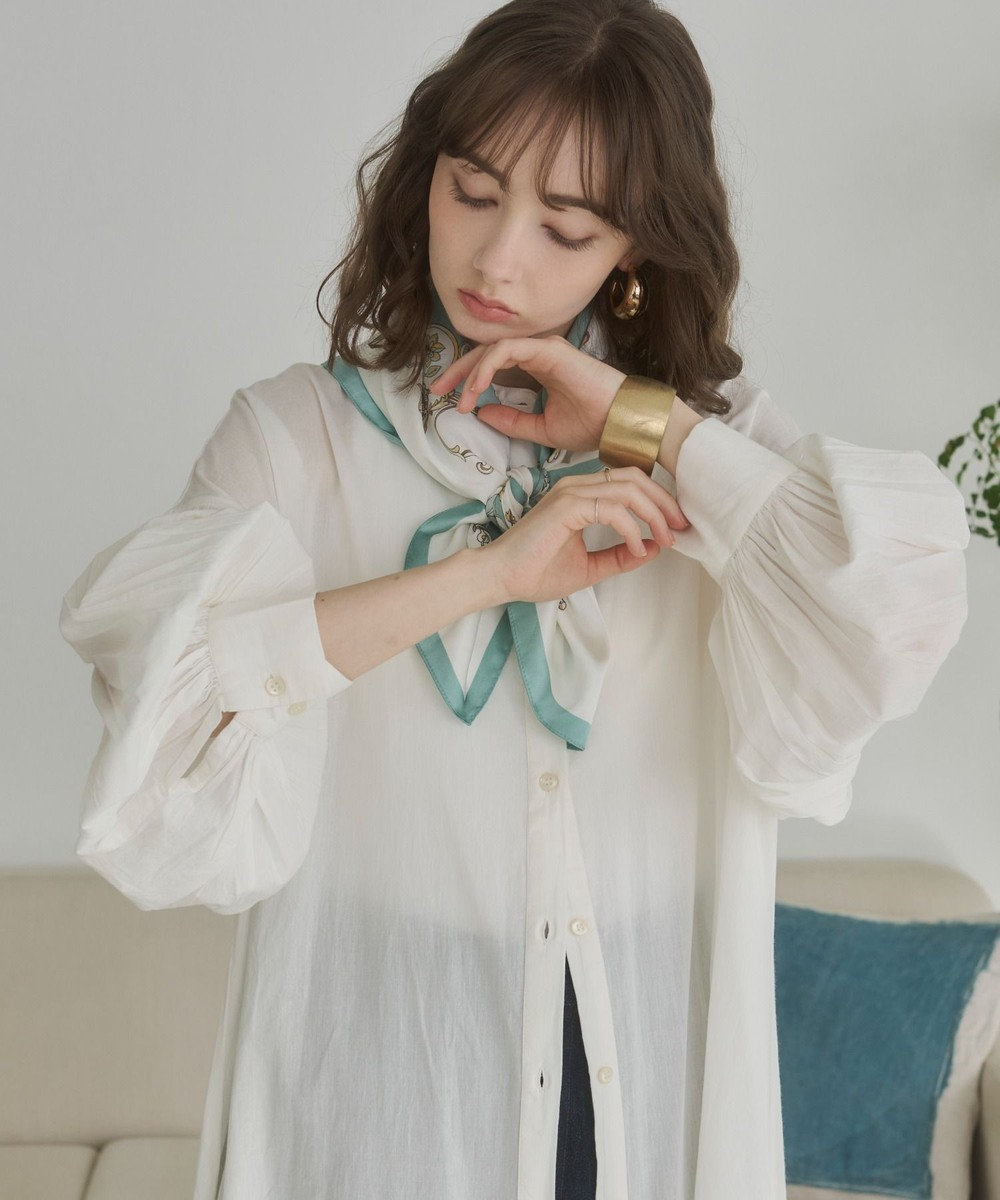 WEGO 【ANGIE VINTAGE】ボリュームスリーブ バンドカラー シャツワンピース 