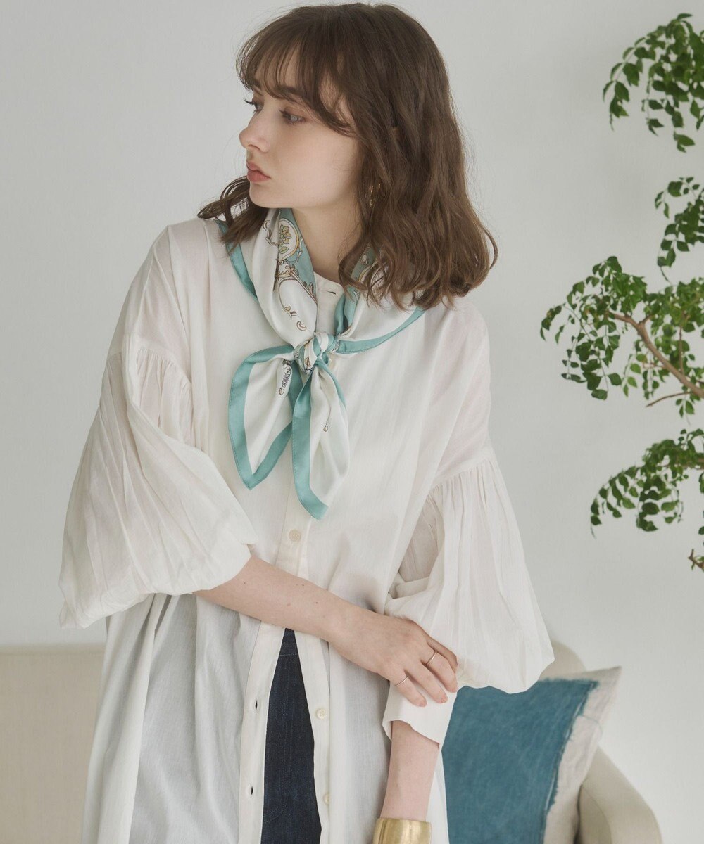 WEGO 【ANGIE VINTAGE】ボリュームスリーブ バンドカラー シャツワンピース 