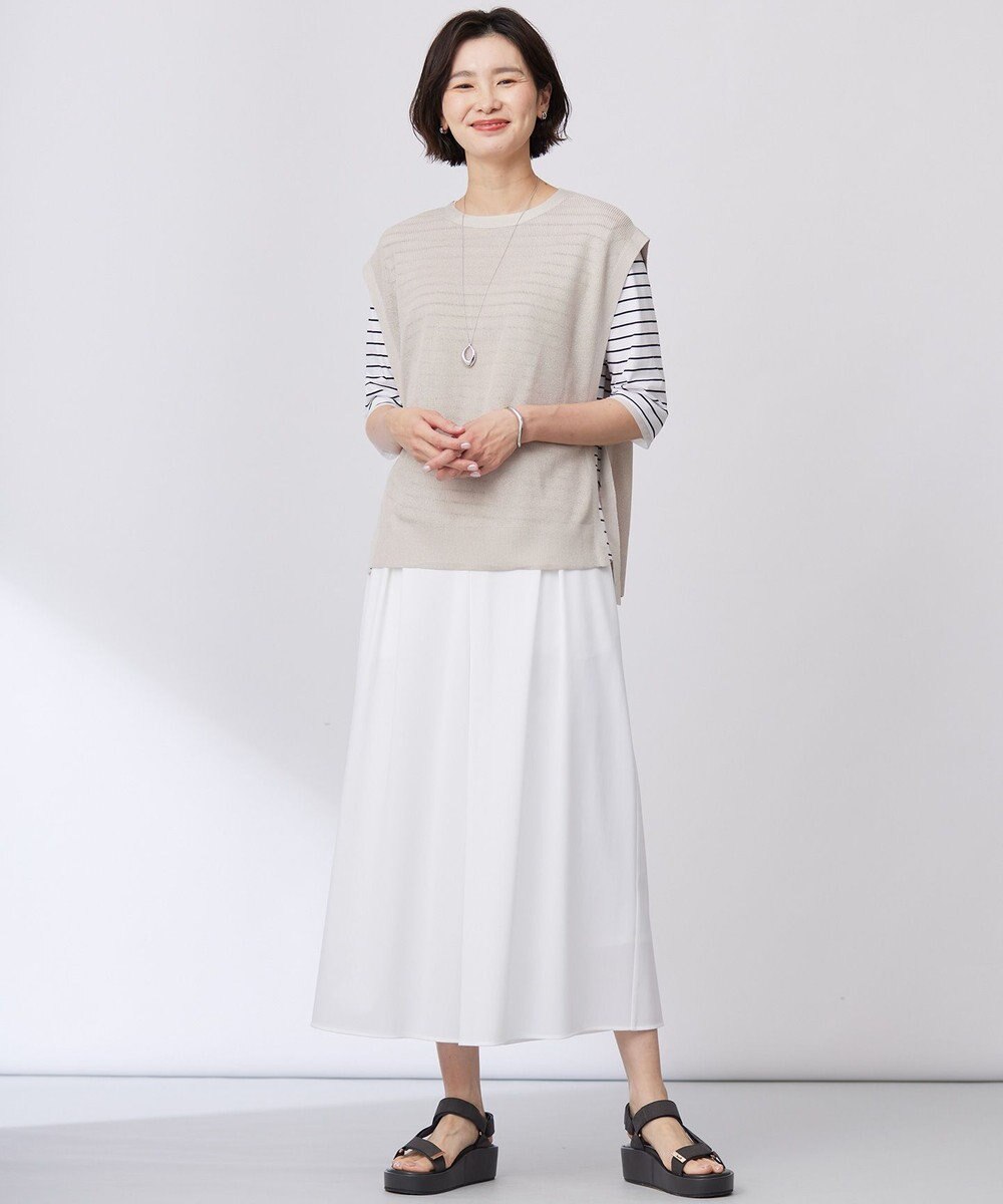 J.PRESS LADIES L 【洗える】Vis/Peスパーク クルーネック ニット ベスト 