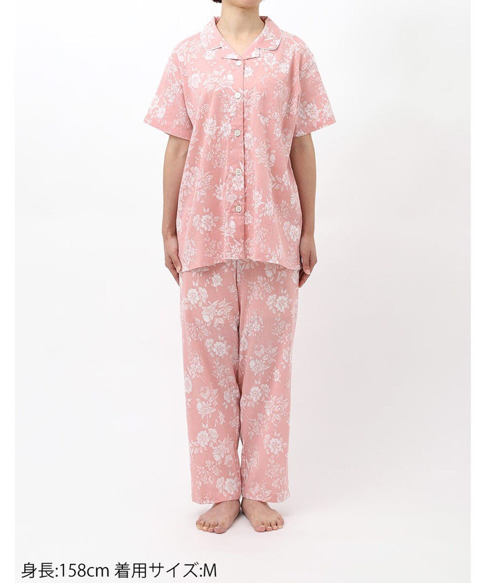 Wing パジャマ 5分袖 半袖 長ズボン 綿100%(本体) 楊柳素材 3Lまで対応 大きいサイズ 夏 レディース EP8076 ウイング／ワコール 