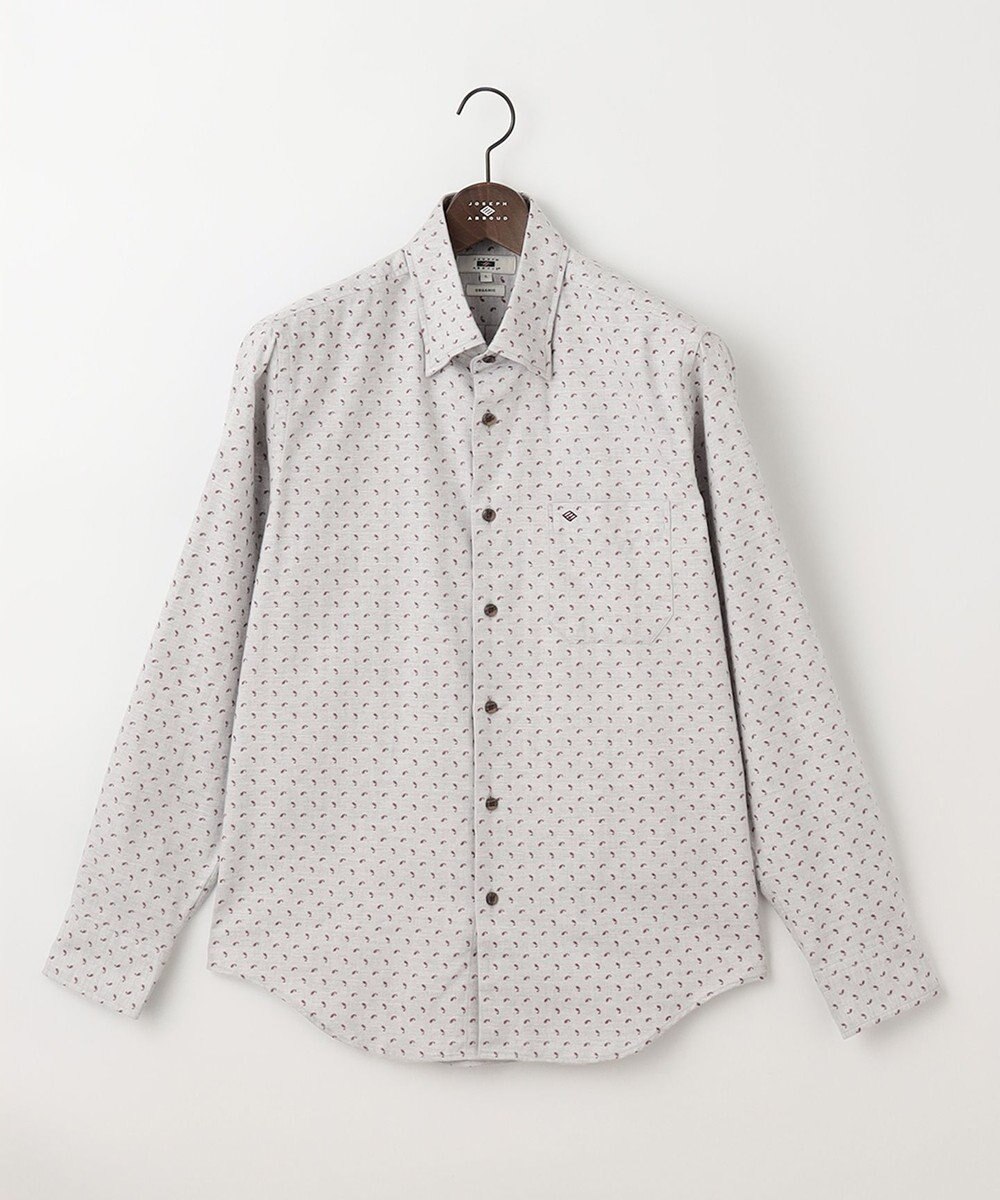 JOSEPH ABBOUD 【オーガニックコットン】フランネルペイズリー柄プリント シャツ 