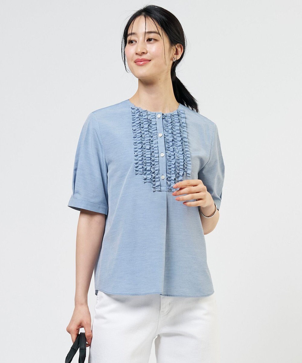 J.PRESS LADIES ライトタンブラー フリル ブラウス 