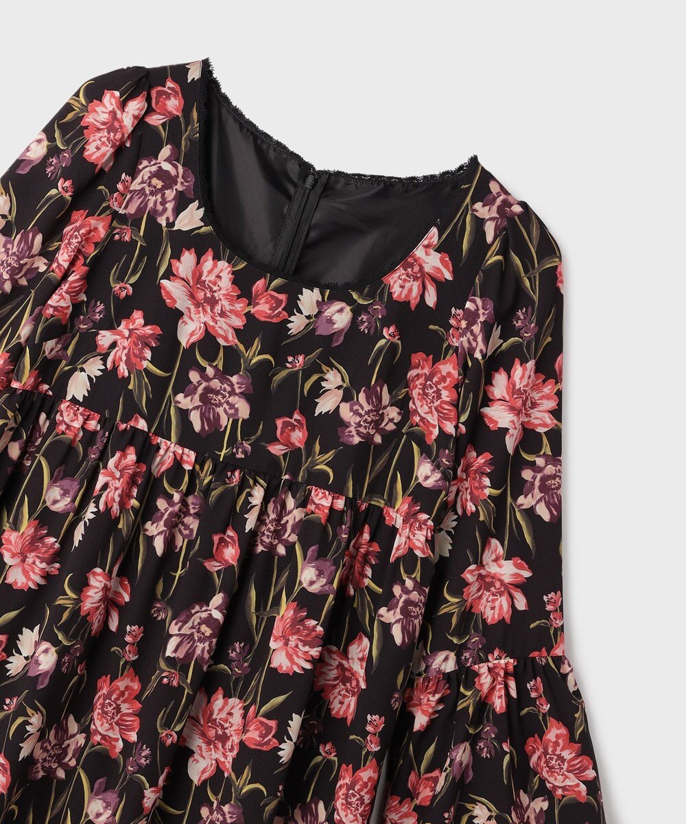 GRACE CONTINENTAL ボタニカルプリントティアードワンピース 