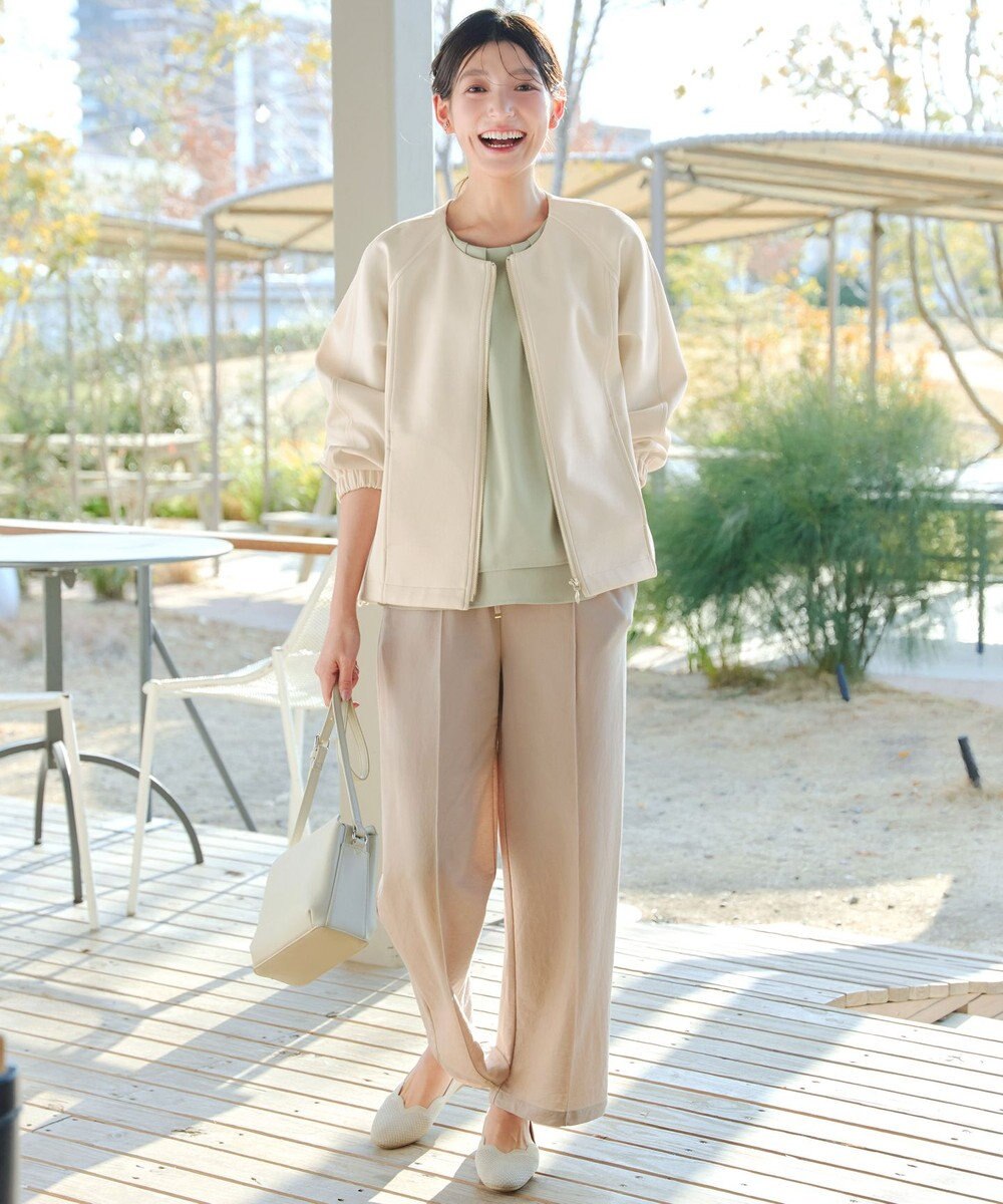 Tiaclasse ダンボールポンチノーカラーブルゾン 