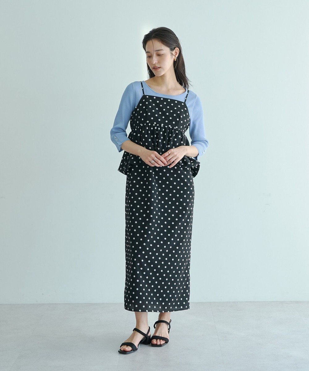 YECCA VECCA 袖釦7分袖リブニット 