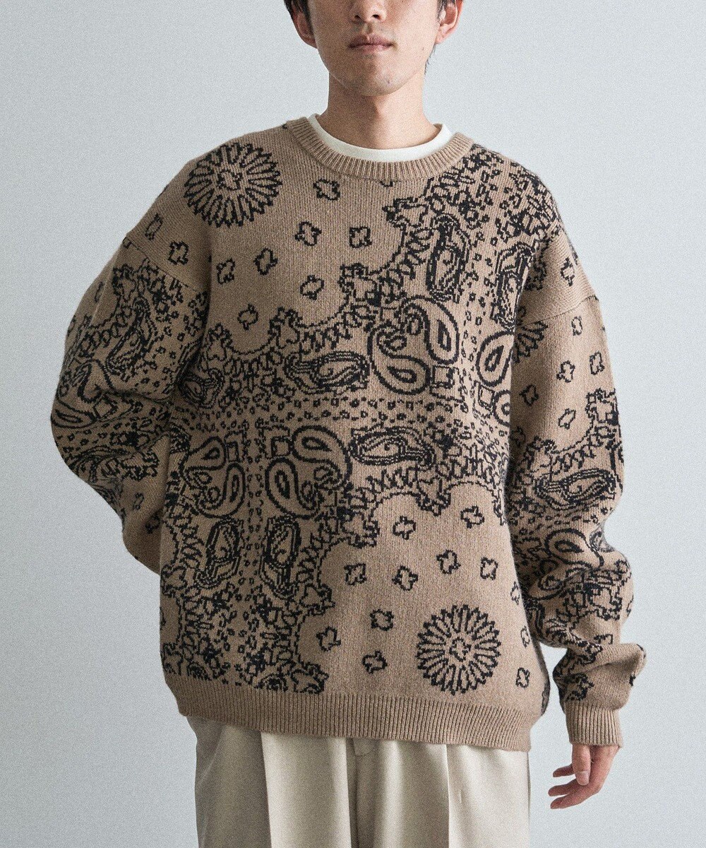 CRAFT STANDARD BOUTIQUE ペイズリー柄ニットプルオーバー 