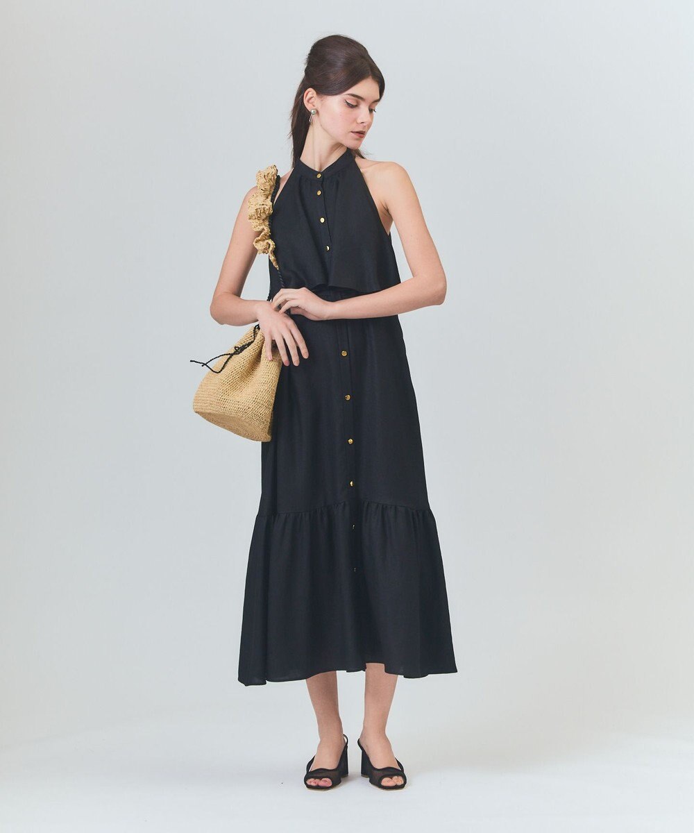 GRACE CONTINENTAL リネンライクホルタードレス 