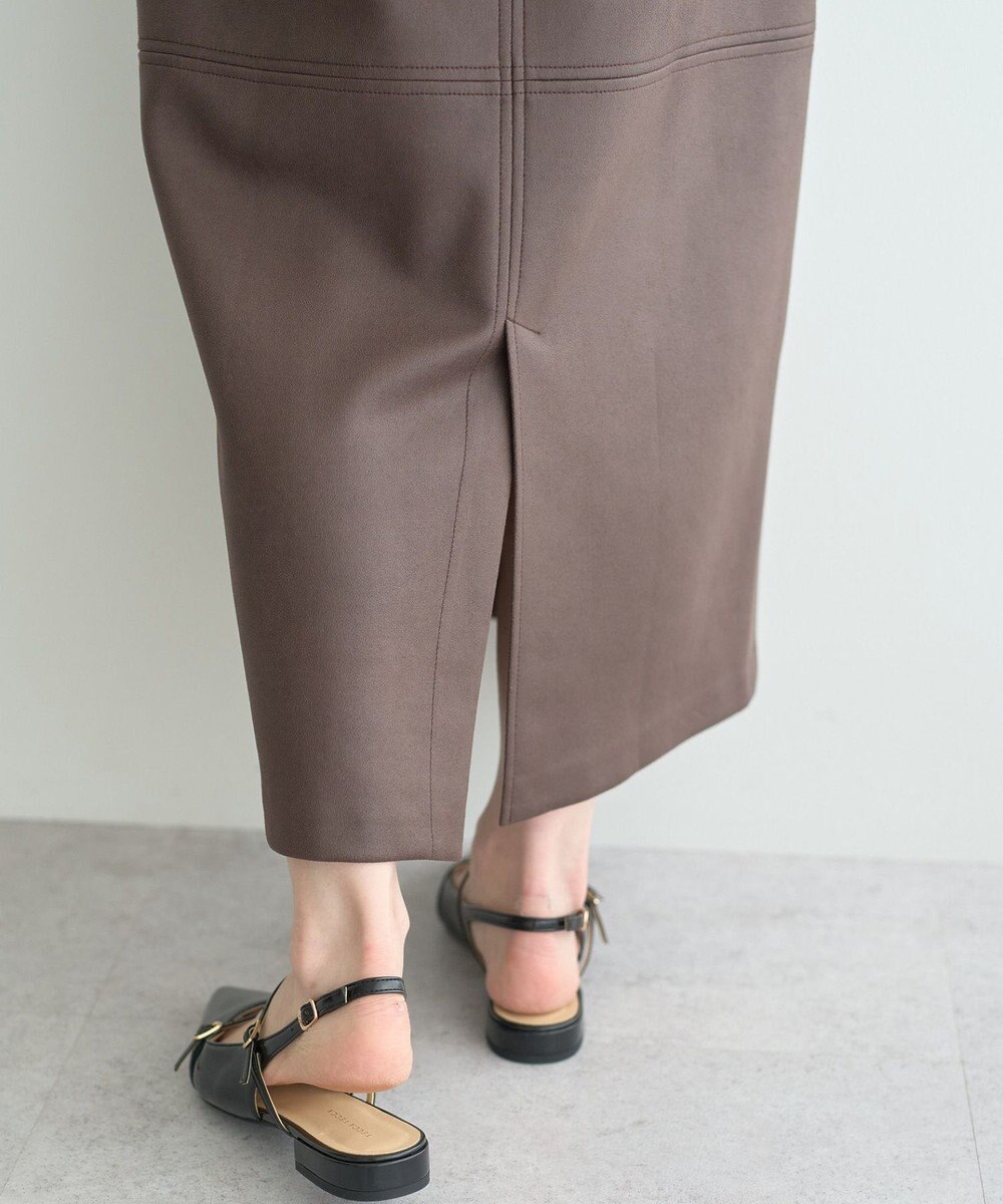 YECCA VECCA レザーライクナロースカート 