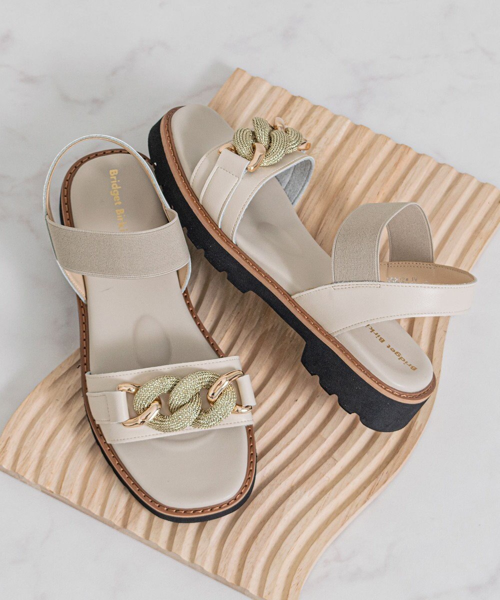 Bridget Birkin 【Bridget Birkin】キラキラチェーンアクセントサンダル 