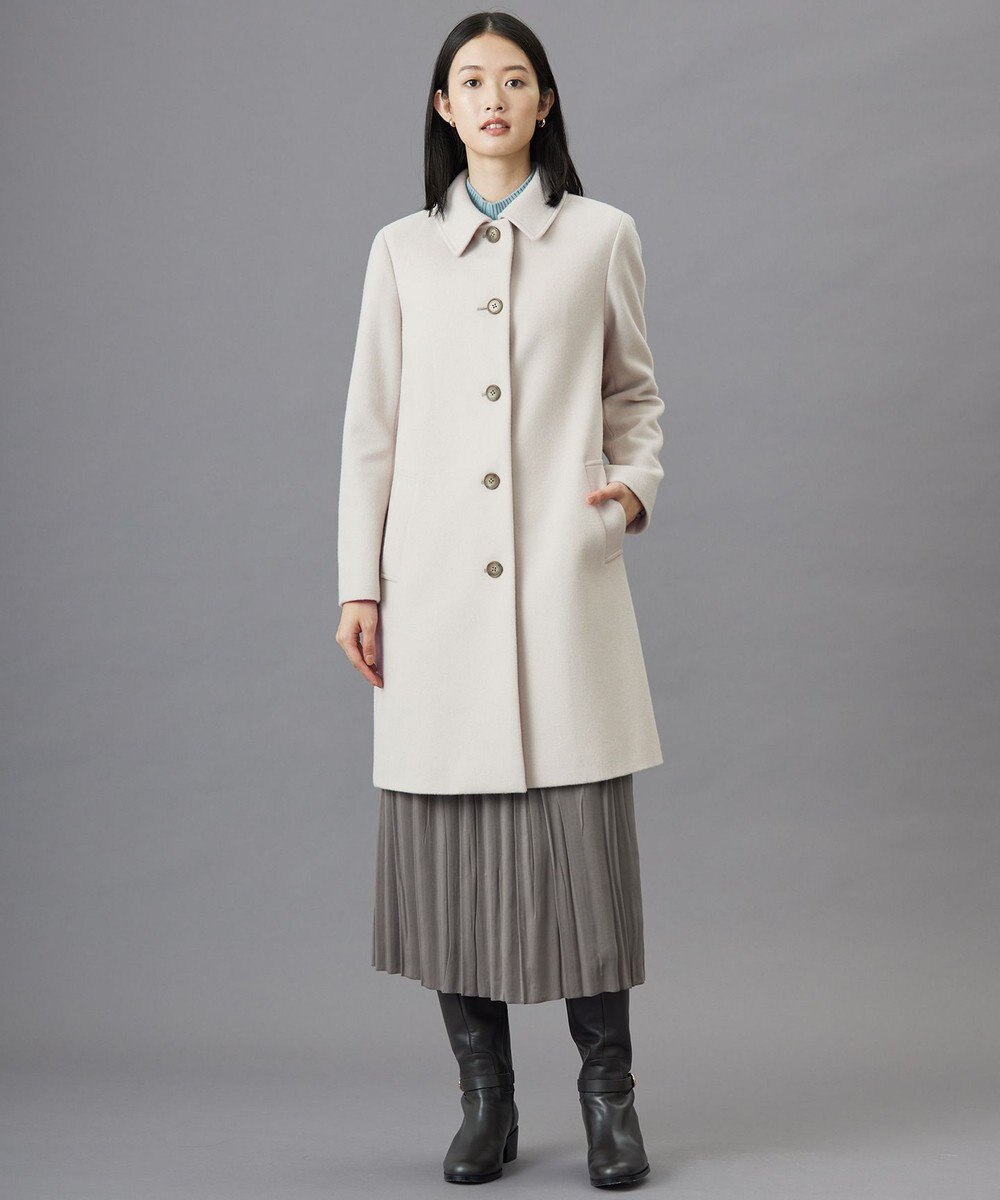 J.PRESS LADIES ショートビーバー ステンカラー コート 