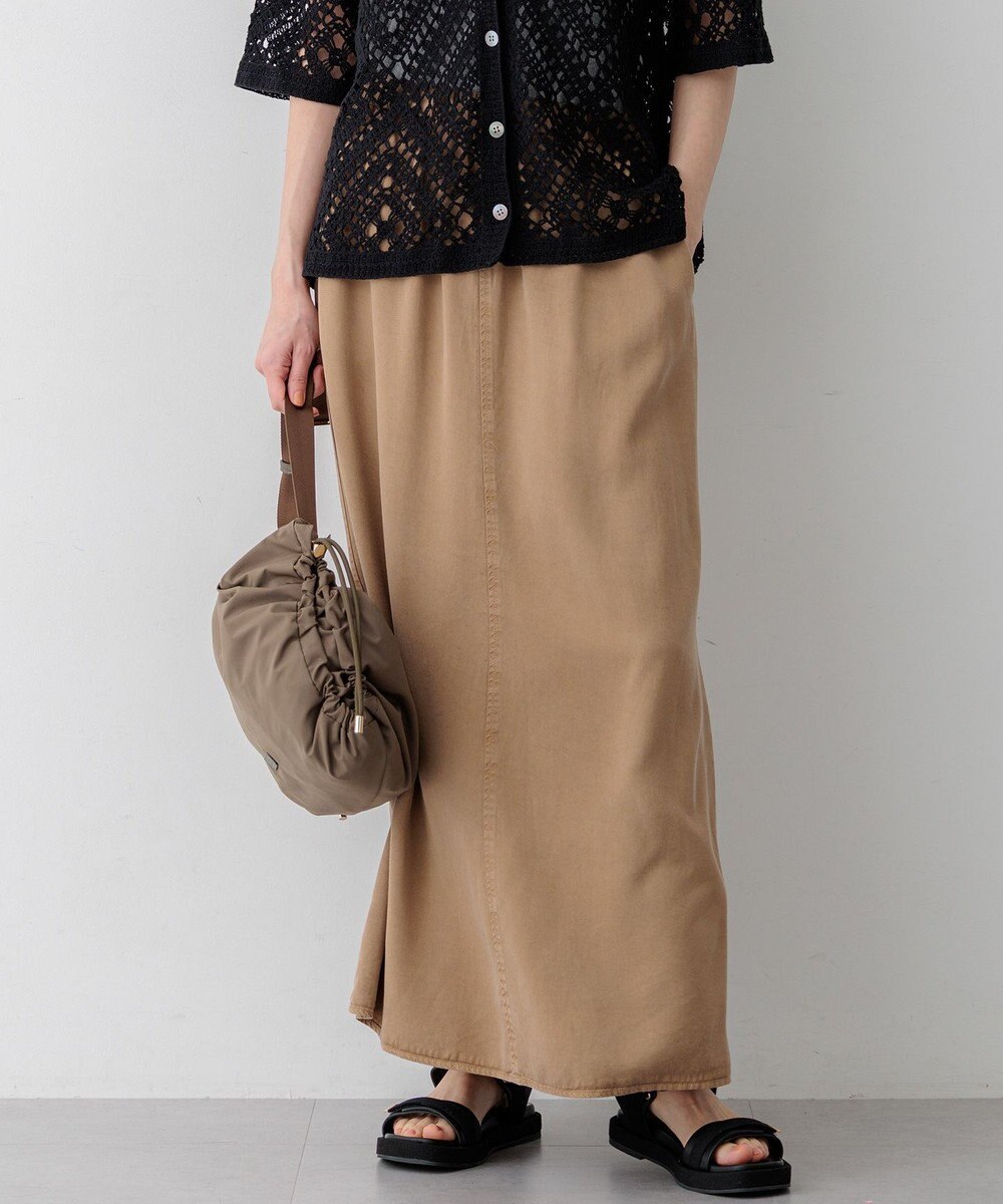 23区 L 【SLOW/一部店舗限定】ガーメントツイル セミフレア スカート 