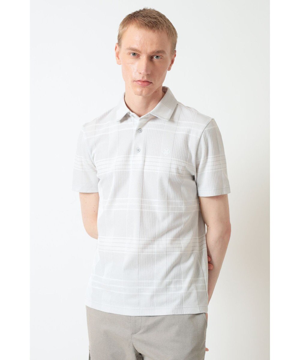 DAKS DAKS GOLFチェック ジャカード半袖ポロシャツ 