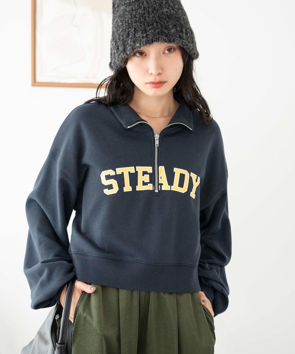 WEGO ハーフジップショートスウェット 