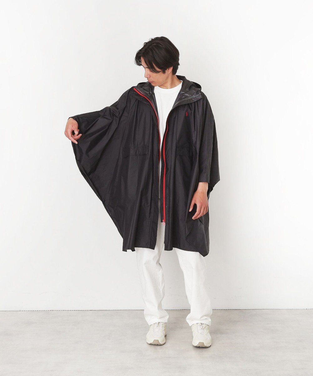 MOONBAT POLO RALPH LAUREN(ポロ ラルフローレン) ポロポニー ポケッタブル レインポンチョ レインコート 無地 フード 収納袋 ロゴ入 レディース 