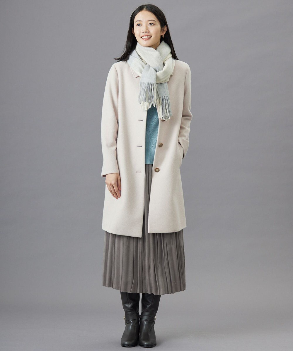 J.PRESS LADIES ショートビーバー ステンカラー コート 