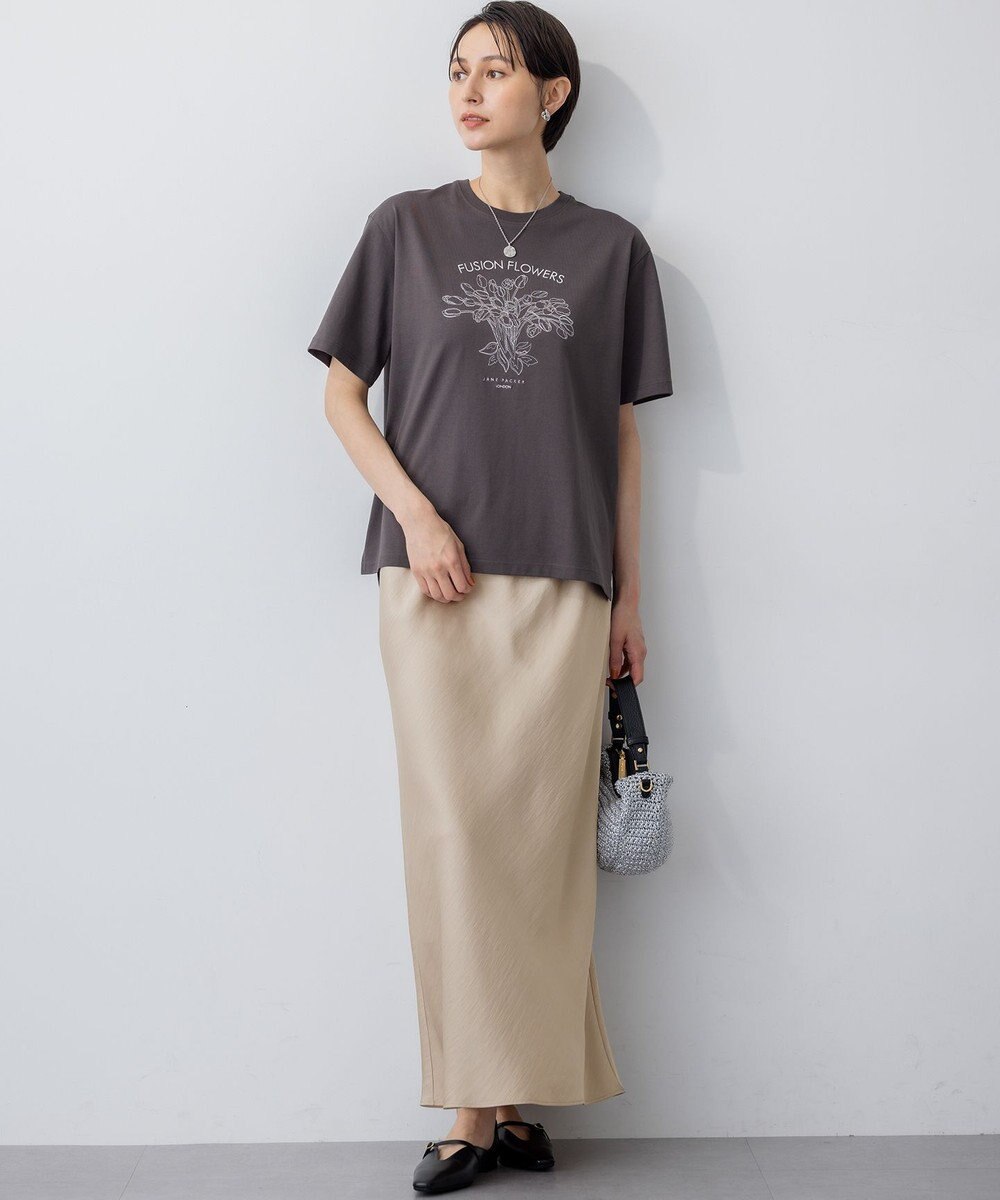 23区 【洗える】JANE PACKERコラボ フラワー刺繍 Tシャツ 