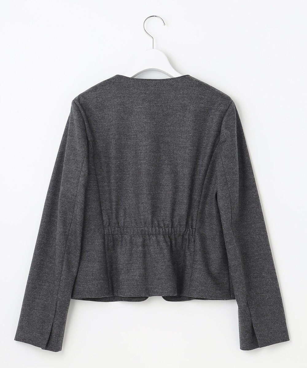 J.PRESS LADIES S アクアレジェンドウールジャージー ノーカラー ジャケット 