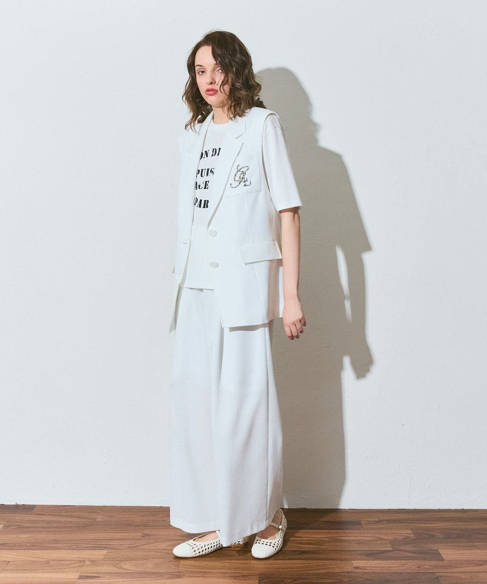 GRACE CONTINENTAL リネンタッチタックパンツ 