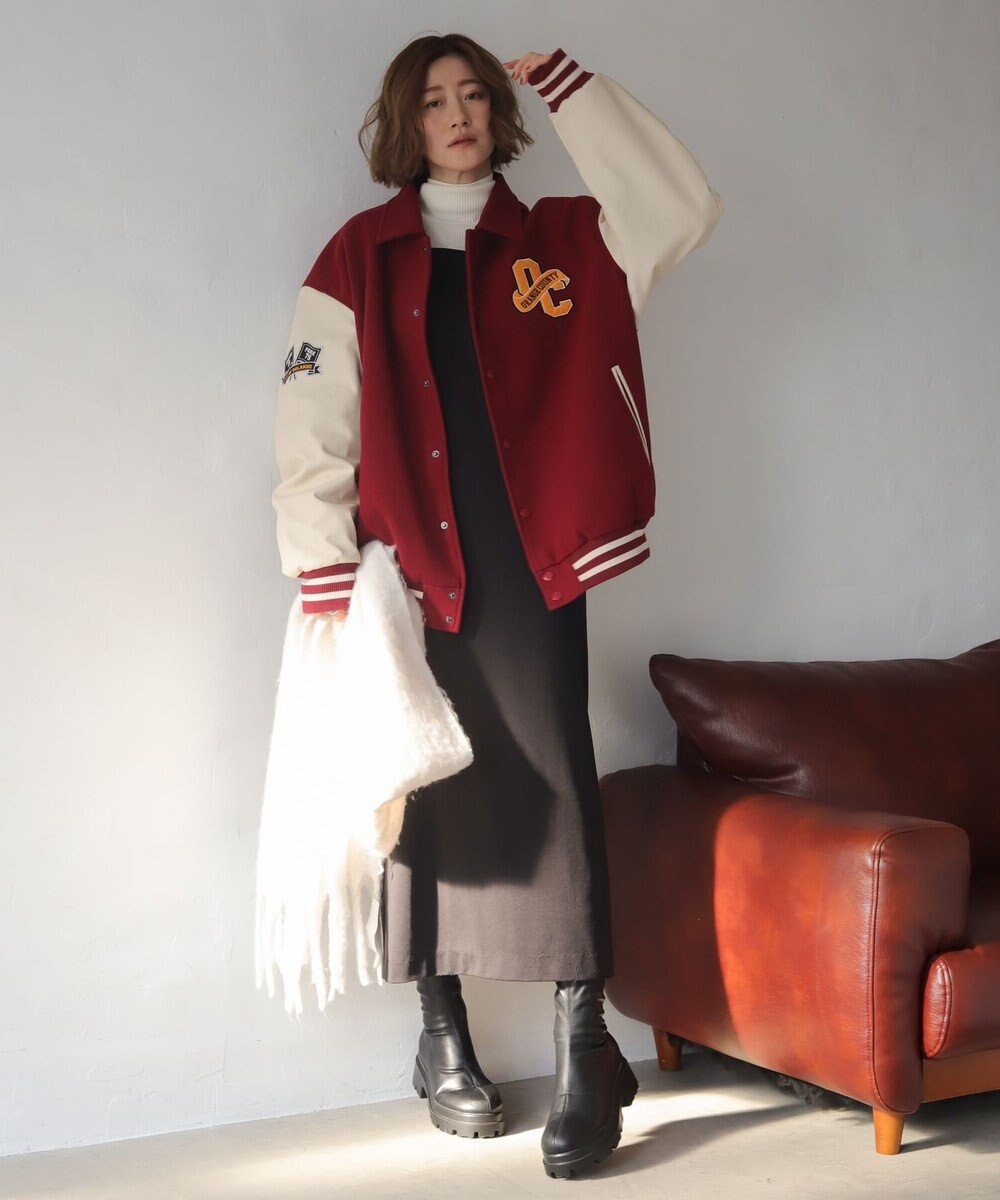 WEGO 【25年秋冬新作/ユニセックス着用ITEM/SMLサイズ展開】メルトンワッペンスタジャン 