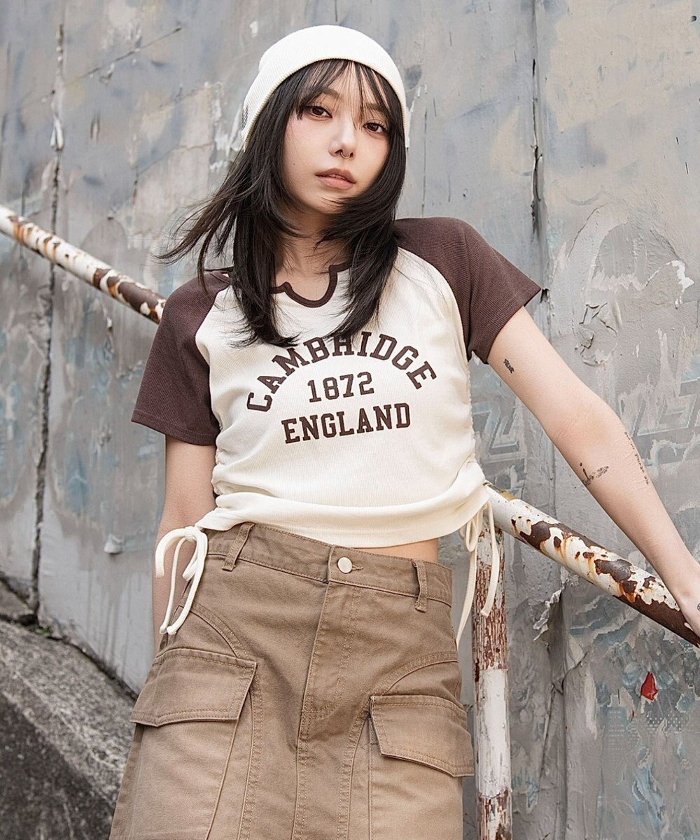 WEGO キーネックサイドレースアップちびT 