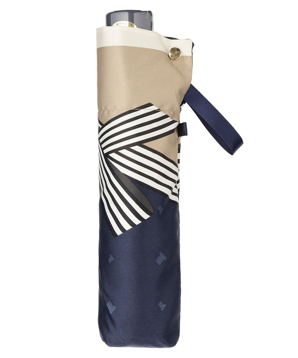 MOONBAT LANVIN en Bleu 折りたたみ傘 サテンプリントリボン 