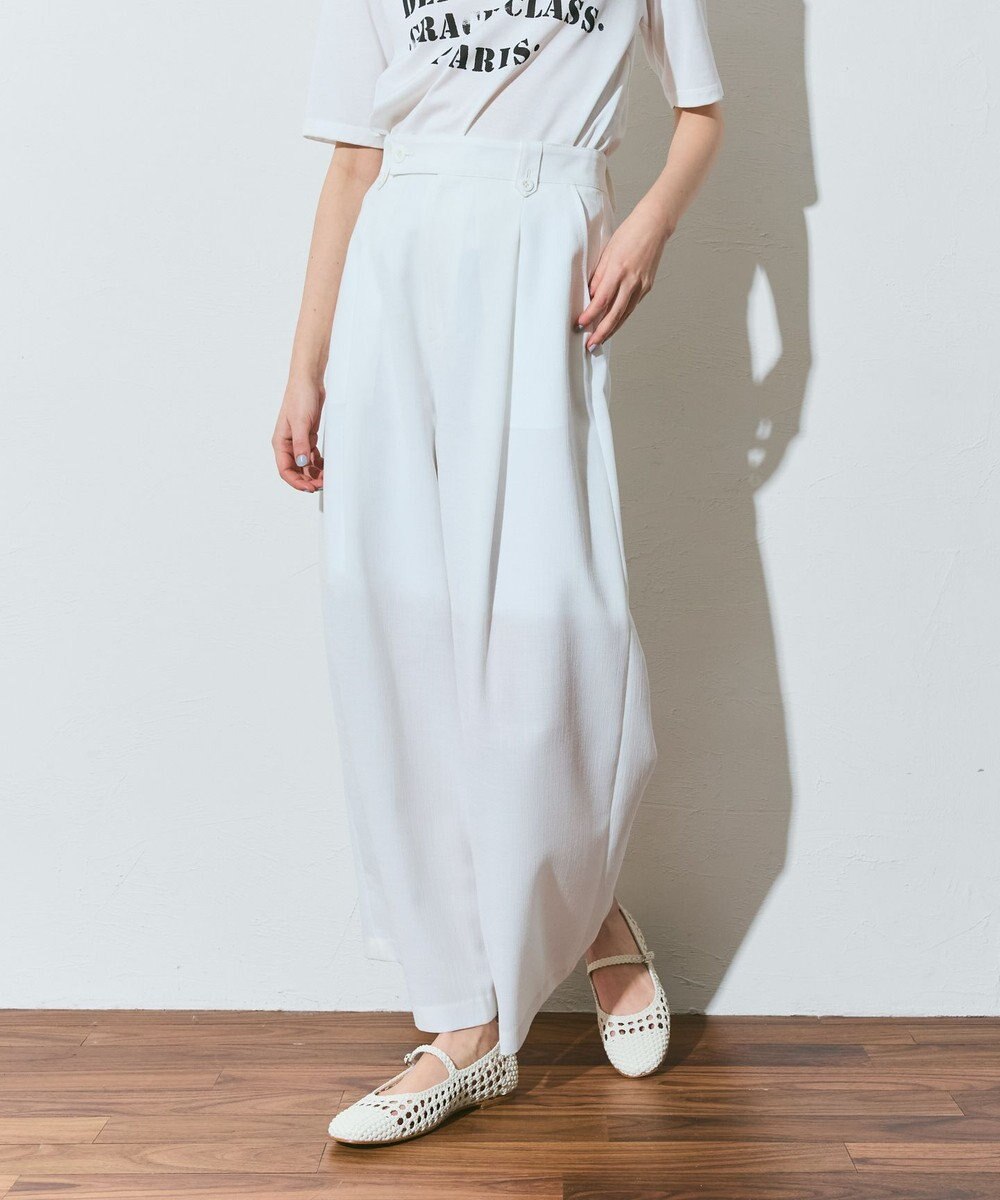 GRACE CONTINENTAL リネンタッチタックパンツ 