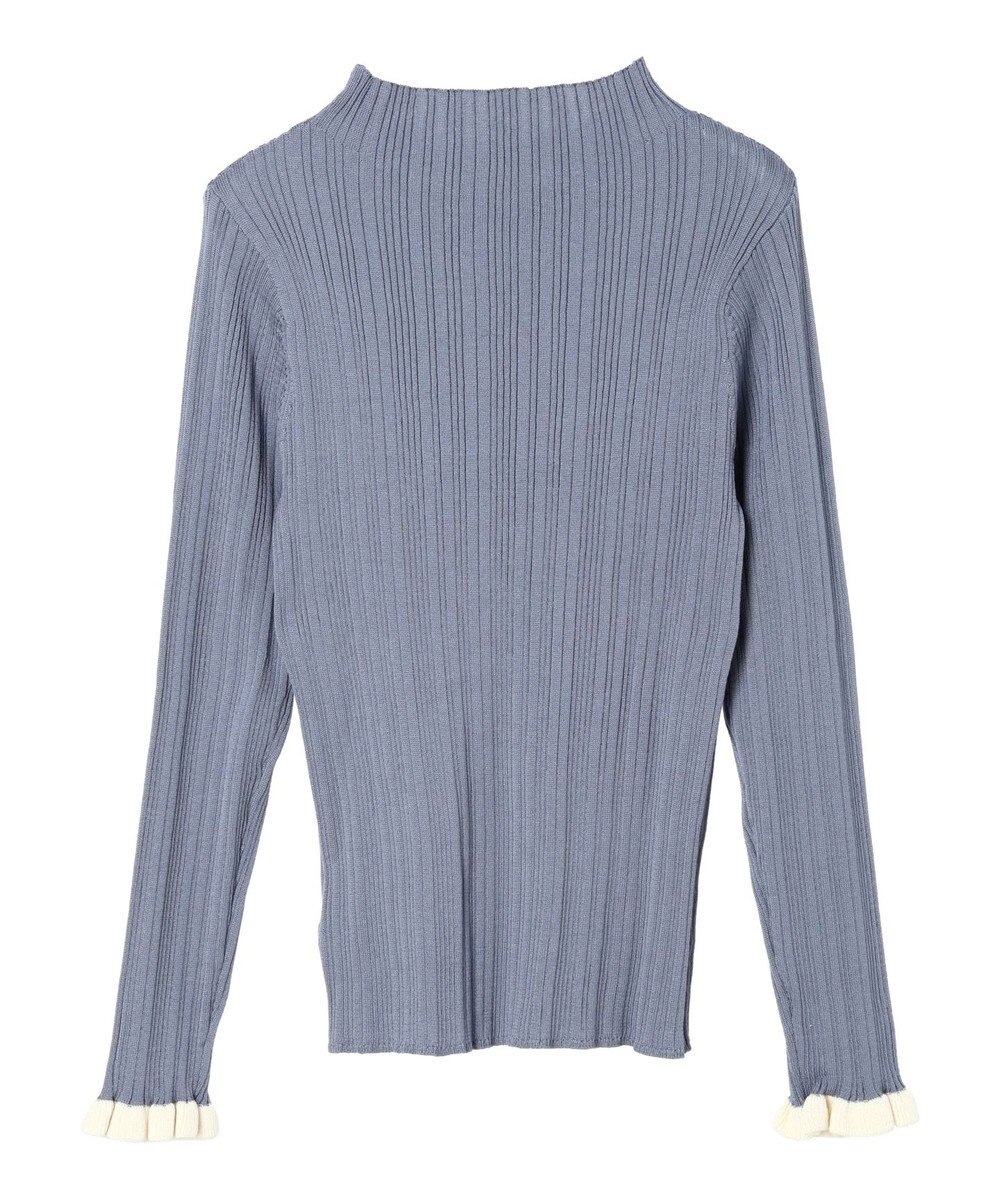 earth music&ecology 配色フリルニットプルオーバー 