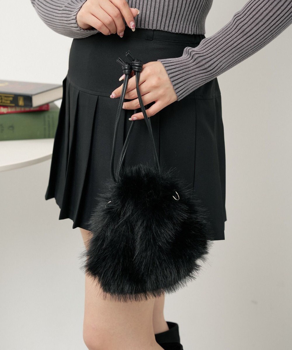 WEGO ファー巾着チェーンショルダー 